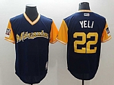 Brewers 22 Christian Yelich Yeli Navy 2018 Players Weekend Authentic Team Jerseys,baseball caps,new era cap wholesale,wholesale hats
